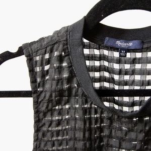 EUC Madewell sheer crepe gingham blouse
